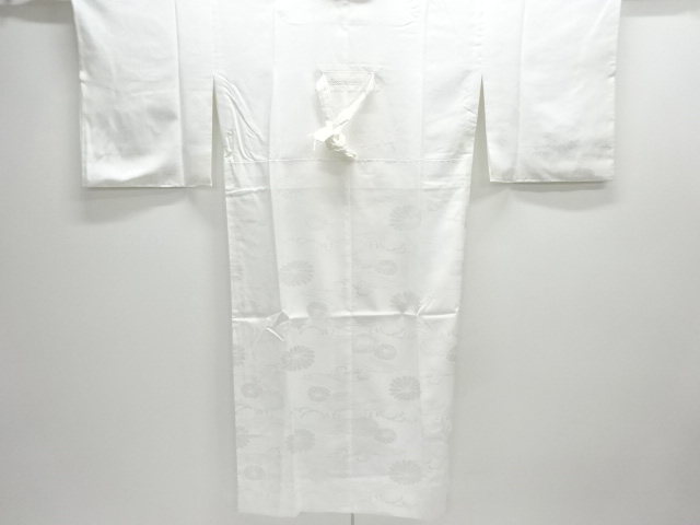 JAPANESE KIMONO / HITOE JUBAN / WOVEN ROUGH WAVE & KIKU 